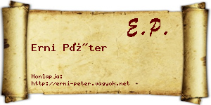 Erni Péter névjegykártya