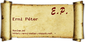 Erni Péter névjegykártya